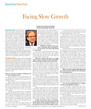 Facing Slow Growth