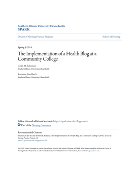 The Implementation of a Health Blog at a Community College