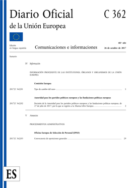 Diario Oficial C 362 De La Unión Europea