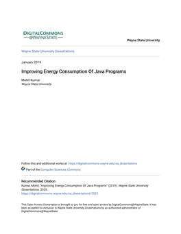 Improving Energy Consumption of Java Programs
