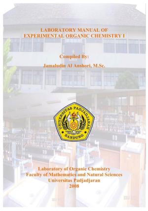 Jamaludin Al Anshori, M.Sc. Laboratory of Organic Chemistry