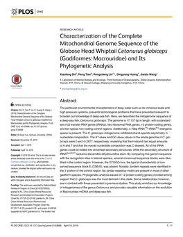 Characterization of the Complete Mitochondrial Genome Sequence