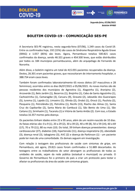 Boletim Covid-19 - Comunicação Ses-Pe