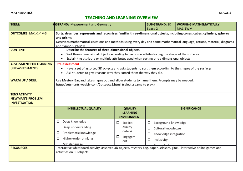 Teaching and Learning Overview s8