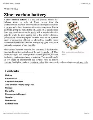 Zinc–Carbon Battery - Wikipedia 3/17/20, 10�50 AM