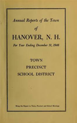 Annual Reports. Hanover, N.H. for the Year Ending December 31, 1946