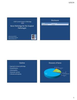 Bone Pathology for the Surgical Pathologist Disclosure Outline