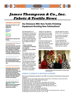James Thompson & Co., Inc. Fabric & Textile News