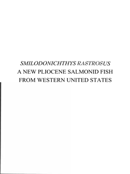 0S Us a New Pliocene Salmonid Fish from Western United