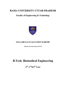 B.Tech. Biomedical Engineering