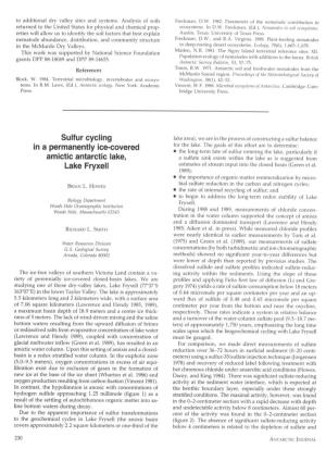 Sulfur Cycling in a Permanently Ice-Covered Amictic Antarctic Lake
