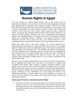 Human Rights in Egypt