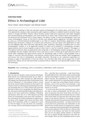 Ethics in Archaeological Lidar