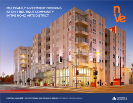 Multifamily Investment Offering 82-Unit Boutique Community in the Noho Arts District