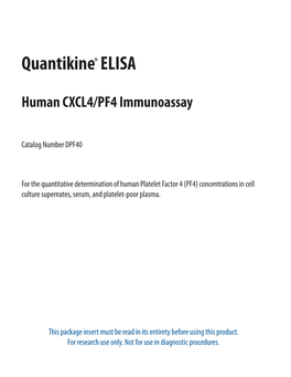Human CXCL4/PF4 Immunoassay Quantikine