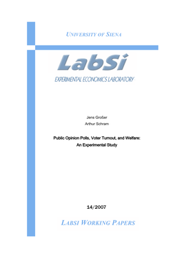 Labsi Working Papers Public Opinion Polls, Voter Turnout, and Welfare