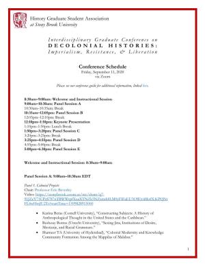 Conference Schedule and Recordings