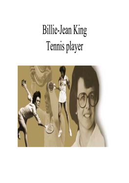 Billie-Jean King Tennis Player
