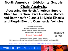 North American E-Mobility Supply Chain Analysis