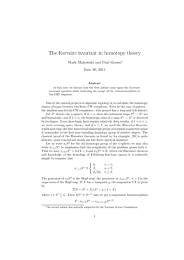 The Kervaire Invariant in Homotopy Theory