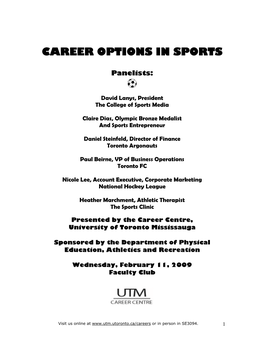 Career Options in Sports