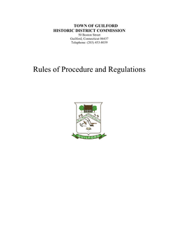 Rules of Procedure and Regulations
