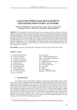 Lox/Lch4 Upper Stage Development Strategies for Future Launchers