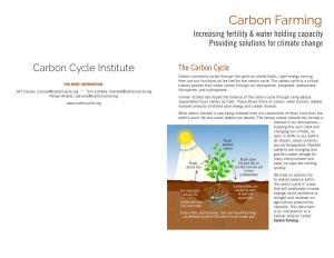 Carbon Farming Increasing Fertility & Water Holding Capacity Providing Solutions for Climate Change