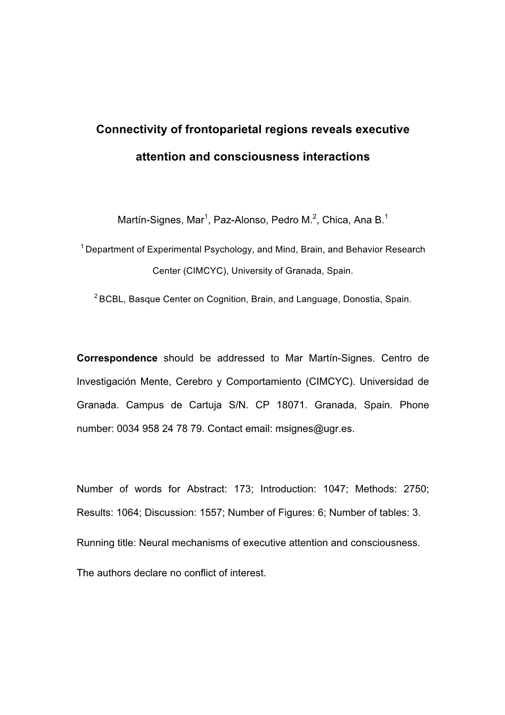 Connectivity of Frontoparietal Regions Reveals Executive Attention And