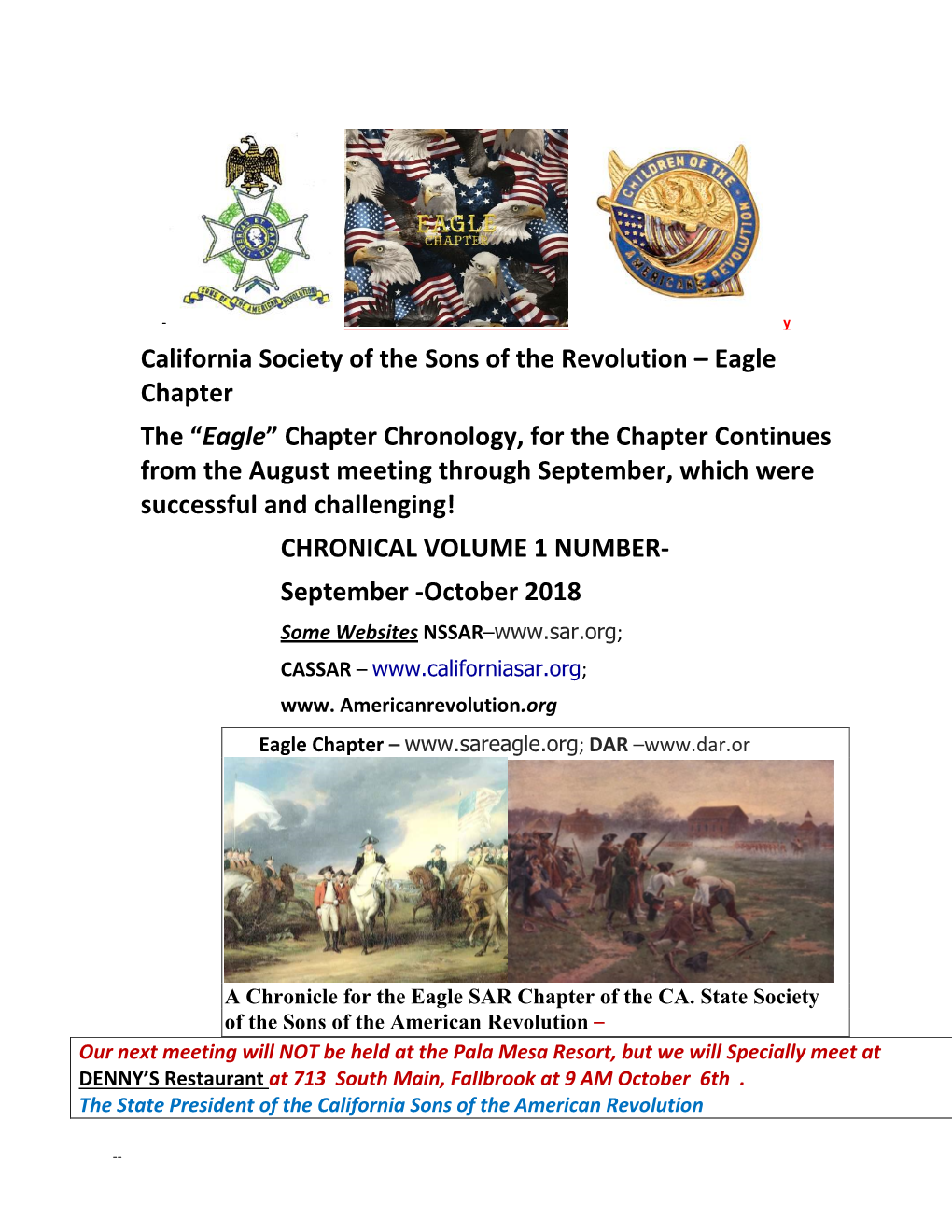 California Society of the Sons of the Revolution – Eagle