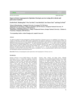 6 Improved Shoot Organogenesis of Gloxinia (Sinningia Speciosa)