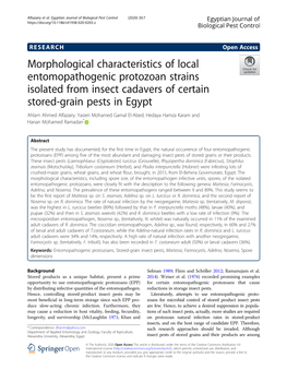 Morphological Characteristics of Local Entomopathogenic Protozoan