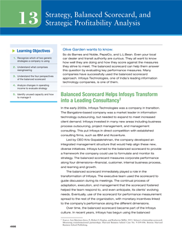 13 Strategy, Balanced Scorecard, and Strategic Profitability Analysis