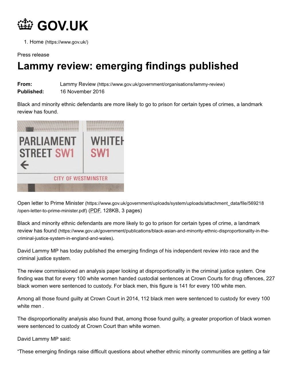 Lammy Review: Emerging Findings Published