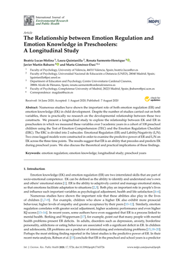 The Relationship Between Emotion Regulation and Emotion Knowledge in Preschoolers: a Longitudinal Study