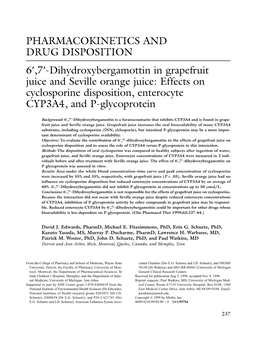 Effects on Cyclosporine Disposition, Enterocyte CYP3A4, and P-Glycoprotein