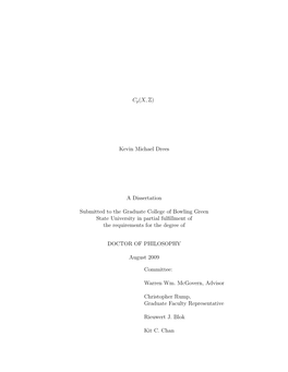 Kevin Michael Drees a Dissertation Submitted to the Graduate College
