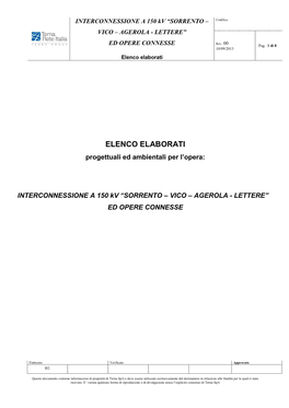 Elenco Elaborati