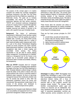 The Purpose of This Concept Paper Is to Explore Compstat and Citistat—Two Municipal Management Techniques Introduced in the Ne