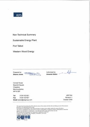 Margam Green Energy Plant Download Non-Technical Summary