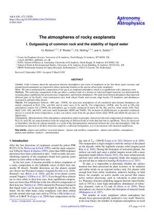 The Atmospheres of Rocky Exoplanets I