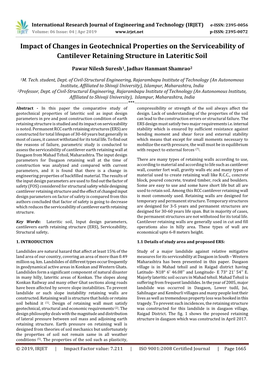 Impact of Changes in Geotechnical Properties on the Serviceability of Cantilever Retaining Structure in Lateritic Soil