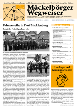 Mäckelbörger Wegweiser August 2011 Informatives 20 Jahre „Beschäftigungsinitiative Arbeit Und Umwelt E