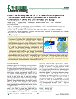 Impacts of the Degradation of 2,3,3,3-Tetrafluoropropene Into
