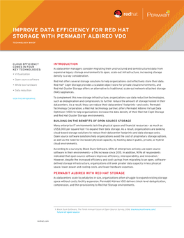 Improve Data Efficiency for Red Hat Storage with Permabit Albireo Vdo