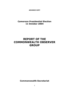 Report of the Commonwealth Observer Group