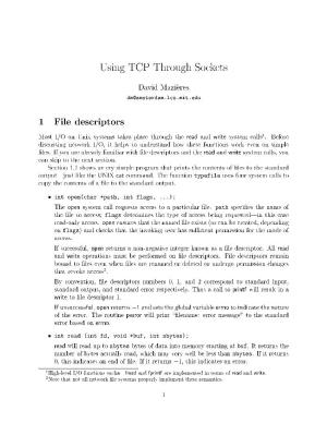 Using TCP Through Sockets 1 File Descriptors
