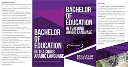 Bachelor of EDUCATION Arabic Language
