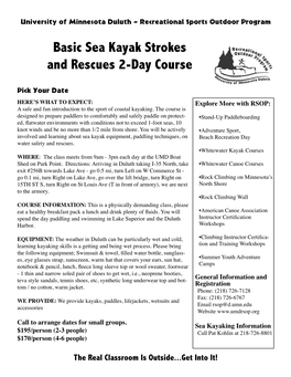 Basic Sea Kayak Strokes and Rescues 2-Day Course