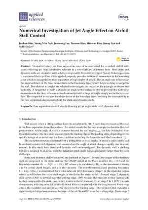 Numerical Investigation of Jet Angle Effect on Airfoil Stall Control
